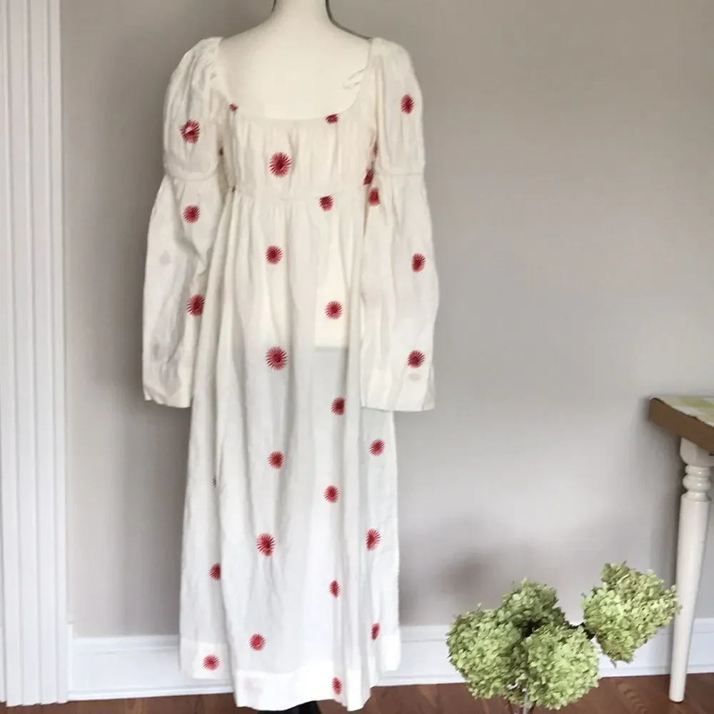 Free People Emory Embroidered Midi Mxi Dress size S